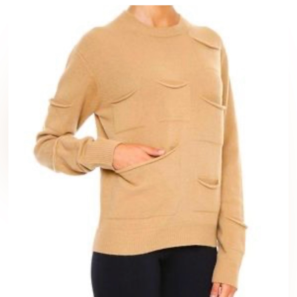 Jw Anderson Camel Wool Cashmere Multi Pocket Sweater S | Designer Architect